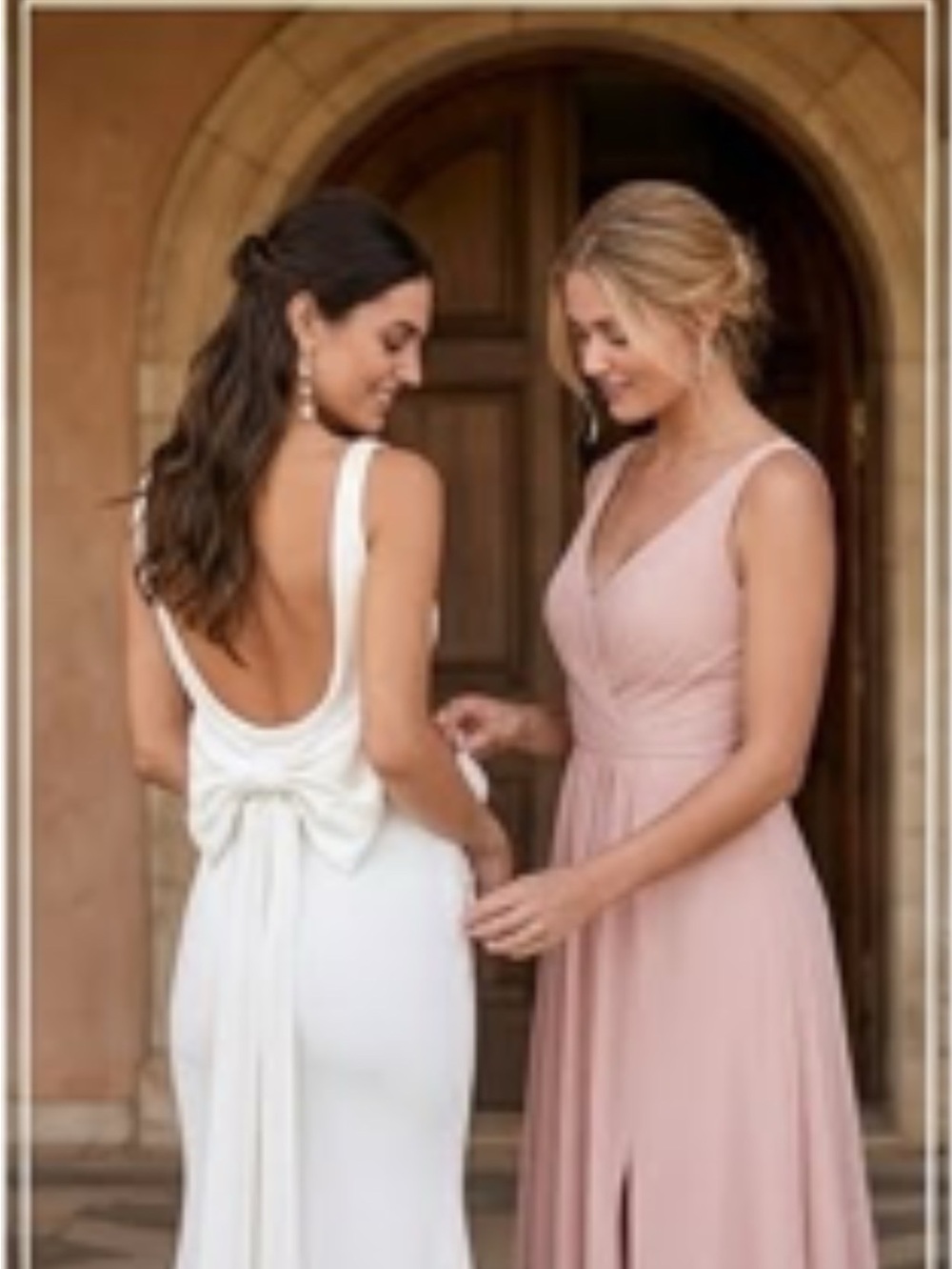 Loving Fate Elegant White Square-Neck Back Bow Wedding Evening Gown Sz XS - Picture 8 of 10